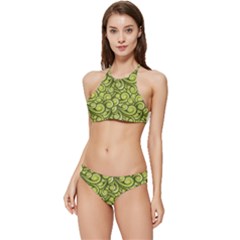 Flower Design Paradigm Start Banded Triangle Bikini Set by Grandong