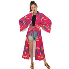 Pattern Booty Faces Maxi Kimono by Ndabl3x