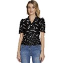 Scribbles Lines Drawing Picture Puffed Short Sleeve Button Up Jacket View1