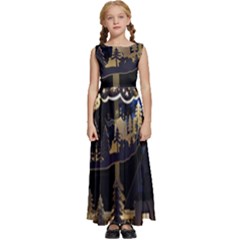 Christmas Advent Candle Arches Kids  Satin Sleeveless Maxi Dress by Amaryn4rt