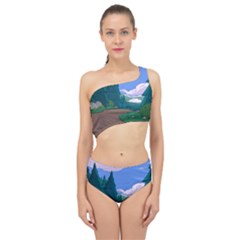 Adventure Time Cartoon Pathway Spliced Up Two Piece Swimsuit by Sarkoni