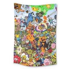 Cartoon Characters Tv Show  Adventure Time Multi Colored Large Tapestry by Sarkoni