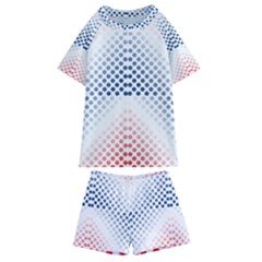 Dots Pointillism Abstract Chevron Kids  Swim T-shirt And Shorts Set by Pakjumat