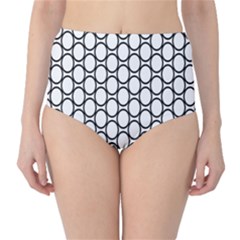 Black Pattern Halftone Wallpaper Classic High-waist Bikini Bottoms by Apen