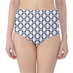 Black Pattern Halftone Wallpaper Classic High-waist Bikini Bottoms