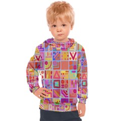 Colourful Abstract Shapes Kids  Hooded Pullover by Pakjumat
