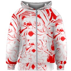 Santa Claus Red Christmas Kids  Zipper Hoodie Without Drawstring by Modalart
