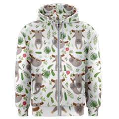 Seamless Pattern With Cute Sloths Men s Zipper Hoodie by Ndabl3x