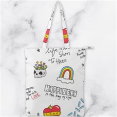 Abstract Fashion Background Suitable Fabric Printing Double Zip Up Tote Bag