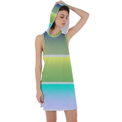 Pattern Banner Background Dot Set Racer Back Hoodie Dress by Ravend