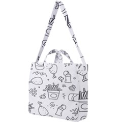 Set Chalk Out Scribble Collection Square Shoulder Tote Bag