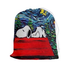 Dog House Vincent Van Gogh s Starry Night Parody Drawstring Pouch (2xl) by Modalart