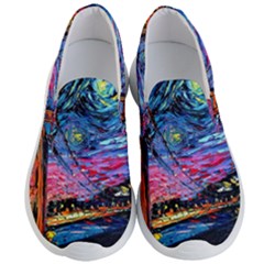 Golden Gate Bridge Starry Night Vincent Van Gogh Men s Lightweight Slip Ons by Modalart