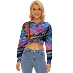 Golden Gate Bridge Starry Night Vincent Van Gogh Lightweight Long Sleeve Sweatshirt by Modalart