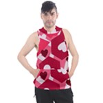 Pink Hearts Pattern Love Shape Men s Sleeveless Hoodie