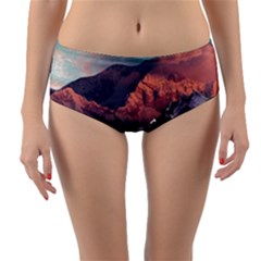 Adventure Psychedelic Mountain Reversible Mid-waist Bikini Bottoms by Modalart