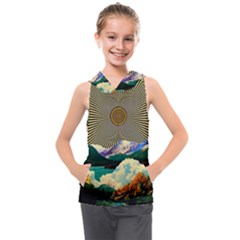 Surreal Art Psychadelic Mountain Kids  Sleeveless Hoodie