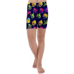 Space Patterns Kids  Lightweight Velour Capri Yoga Leggings