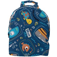 Seamless Pattern Vector Submarine With Sea Animals Cartoon Mini Full Print Backpack