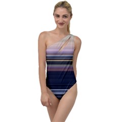 Horizontal Line Strokes Color Lines To One Side Swimsuit by Pakjumat