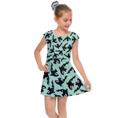 Orca Killer Whale Fish Kids  Cap Sleeve Dress by Pakjumat