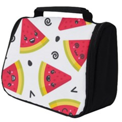 Cute Smiling Watermelon Seamless Pattern White Background Full Print Travel Pouch (big)