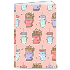 Cute Kawaii Food Seamless Pattern 8  X 10  Softcover Notebook by Pakjumat