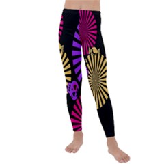 Seamless Halloween Day Of The Dead Kids  Lightweight Velour Leggings by Hannah976