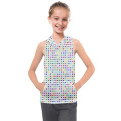 Dots Color Rows Columns Background Kids  Sleeveless Hoodie by Hannah976