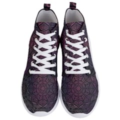 Mandala Neon Symmetric Symmetry Men s Lightweight High Top Sneakers