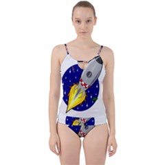 Rocket Ship Launch Vehicle Moon Cut Out Top Tankini Set