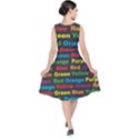 Red Yellow Blue Green Purple V-Neck Midi Sleeveless Dress  View2