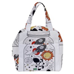 Astronaut Drawing Planet Boxy Hand Bag