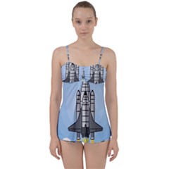 Rocket Shuttle Spaceship Science Babydoll Tankini Set by Sarkoni