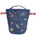 Cat Cosmos Cosmonaut Rocket Drawstring Bucket Bag View2