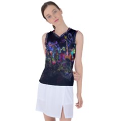 Grunge Paint Splatter Splash Ink Women s Sleeveless Sports Top by Grandong