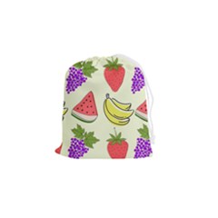 Fruits Pattern Background Food Drawstring Pouch (small) by Apen