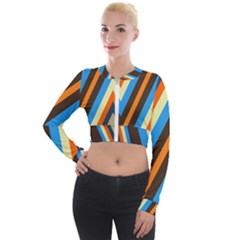 Pattern Triangle Design Repeat Long Sleeve Cropped Velvet Jacket