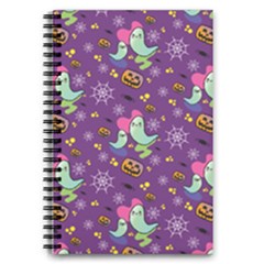 Pumpkins Ghosts Skeleton Pattern 5 5  X 8 5  Notebook by Ravend