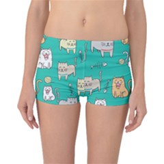Seamless Pattern Cute Cat Cartoon With Hand Drawn Style Boyleg Bikini Bottoms