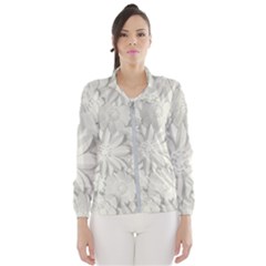 Damask, Desenho, Flowers, Gris Women s Windbreaker