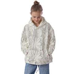 Damask, Desenho, Flowers, Gris Kids  Oversized Hoodie