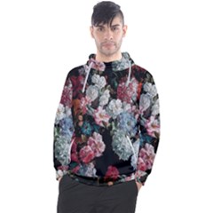 Floral Pattern, Red, Floral Print, E, Dark, Flowers Men s Pullover Hoodie