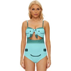 Adventure Time Bmo Knot Front One-piece Swimsuit by Sarkoni