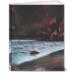 Artistic Creepy Dark Evil Fantasy Halloween Horror Psychedelic Scary Spooky 8  X 10  Hardcover Notebook by Sarkoni