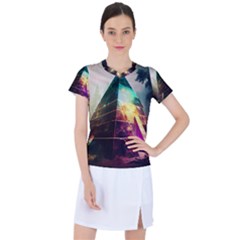 Tropical Forest Jungle Ar Colorful Midjourney Spectrum Trippy Psychedelic Nature Trees Pyramid Women s Sports Top by Sarkoni