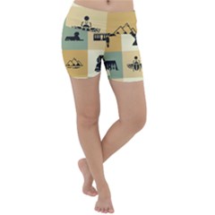 Egyptian Flat Style Icons Lightweight Velour Yoga Shorts by Bedest