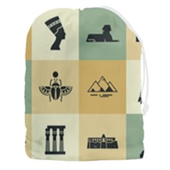 Egyptian Flat Style Icons Drawstring Pouch (3xl)