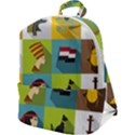 Egypt Travel Items Icons Set Flat Style Zip Up Backpack View1