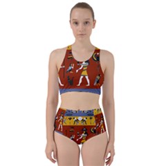 Ancient Egyptian Religion Seamless Pattern Racer Back Bikini Set by Hannah976